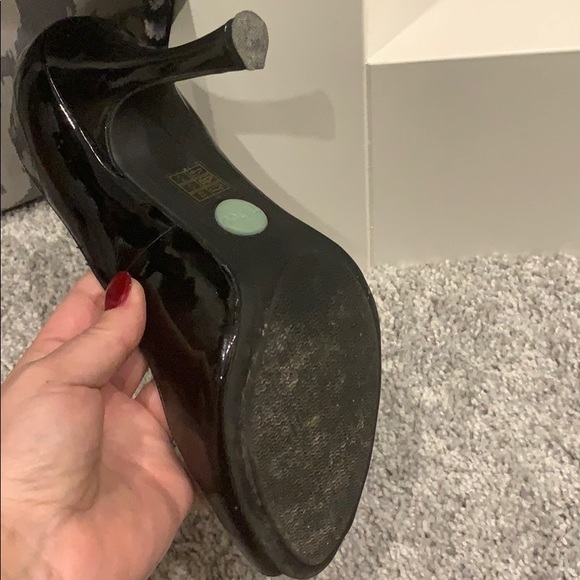 Classic Black Patent Peep Toe Pumps - Picture 3 of 5